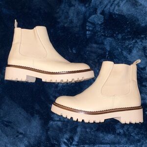 Cream Chelsea Miller Caslon Water Resistant Boots